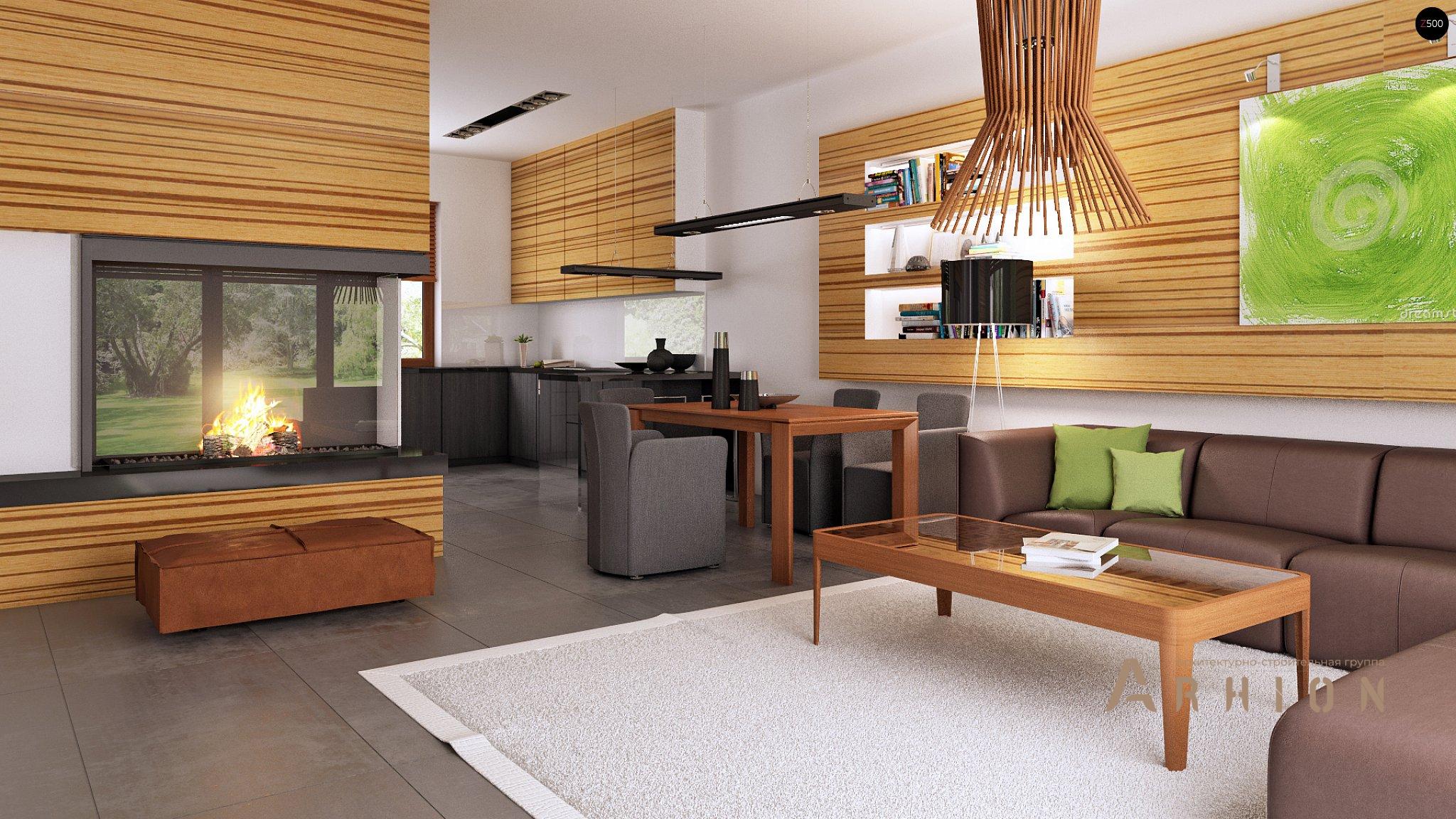 4. Проект одноэтажного дома в современном стиле с четырехскатной, Z64 a, площадью - 170 кв c мансардой